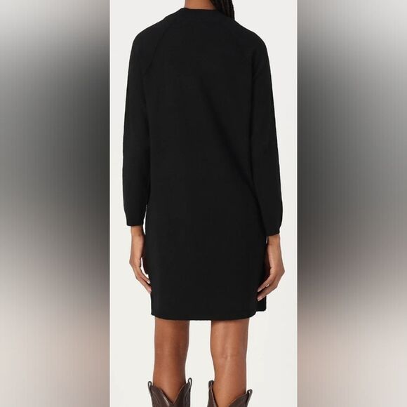 Jacqueline DeYong Sz Small Black Crew Neck Midi Sweater Dress - Picture 3 of 4
